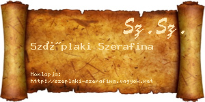 Széplaki Szerafina névjegykártya